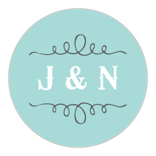 The Dotted Flourish logo square is the finishing touch to an already beautiful invitation suite.