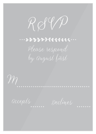 Get your headcount and plan your wedding in style with the Swell Fronds Clear Response Cards.