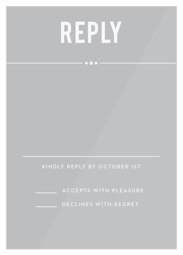 The Eternal Playbill Clear Response Card is the perfect compliments to the rest of your invitation suite.