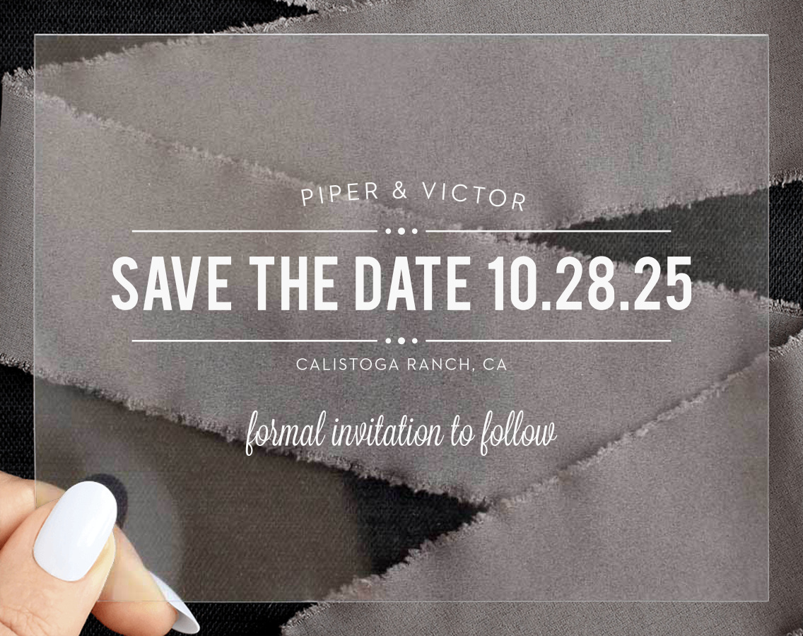 Eternal Playbill Clear Save the Date Cards