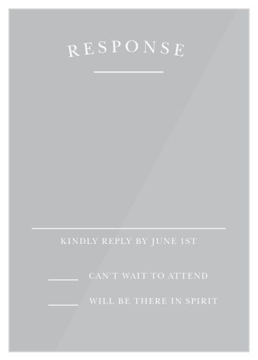 Ask for your guest's response with the Chic Vintage Clear Response Cards.