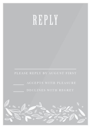 In a stunning reversal of the suite's primary coloring, our Fall Forest Clear Response Cards utilize pure white text against a clear background to collect the information you need most. 