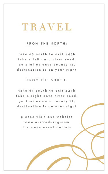 Family and friends will have no issue finding their way to your wedding venue with the help of our Timeless Swirls Direction Cards.