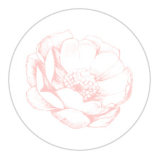 The Illustrated Rose logo square is the finishing touch to an already beautiful invitation suite.