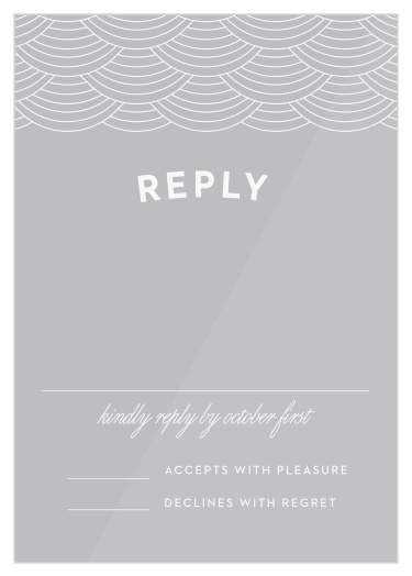Get a headcount of who will be attending your wedding with the sleek look of our Los Angeles Skyline Clear Response Cards. 