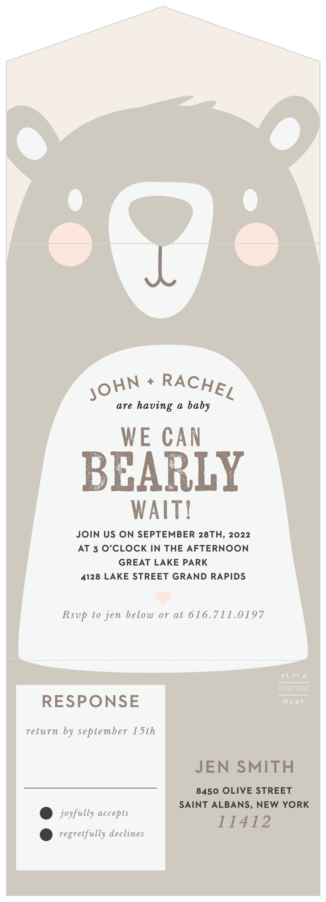 Bearly Wait Seal & Send Baby Shower Invitations