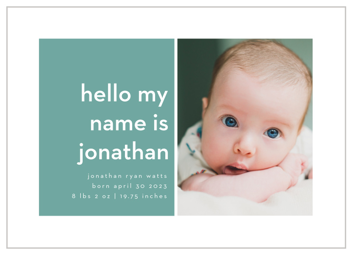 Introduce your bundle of joy to your closest friends and family with the chic look of our Little Hello Birth Announcements.