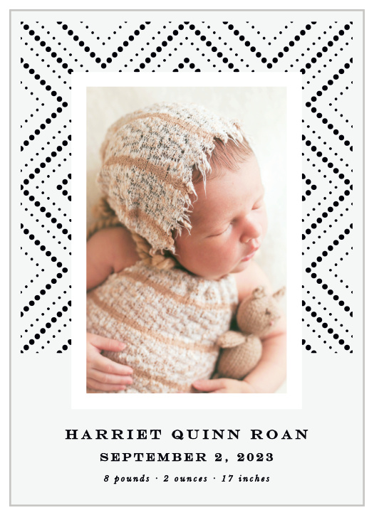 Share your joy with all your friends and loved ones with the Savannah Afternoon Birth Announcement.