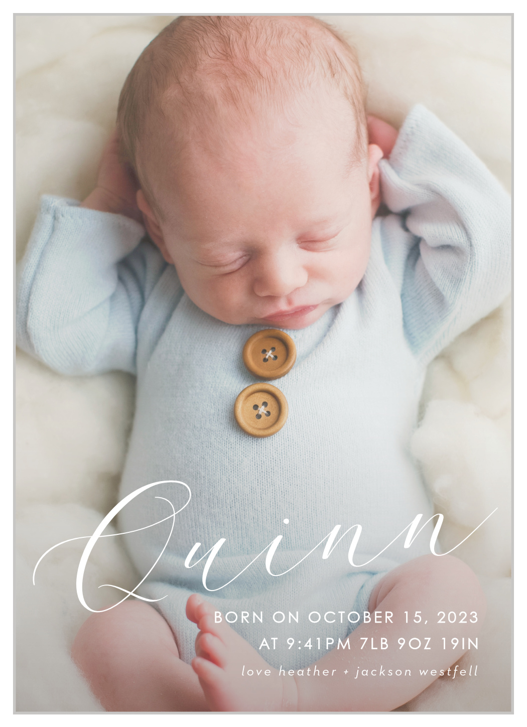 Cute Cursive Birth Announcements