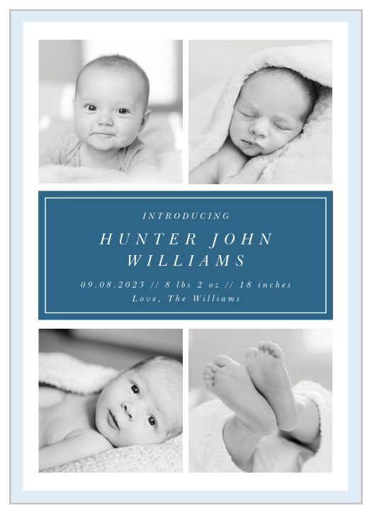 Share your joy with all your friends and loved ones with the Album Block Birth Announcement.