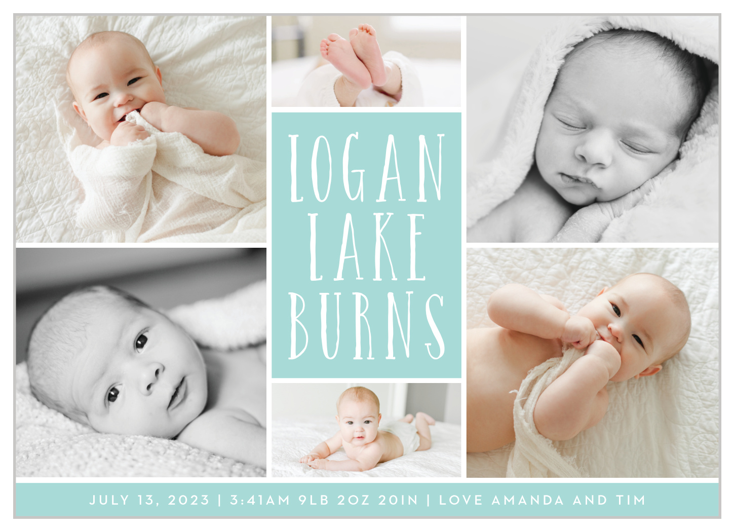 Stacked Name Birth Announcements