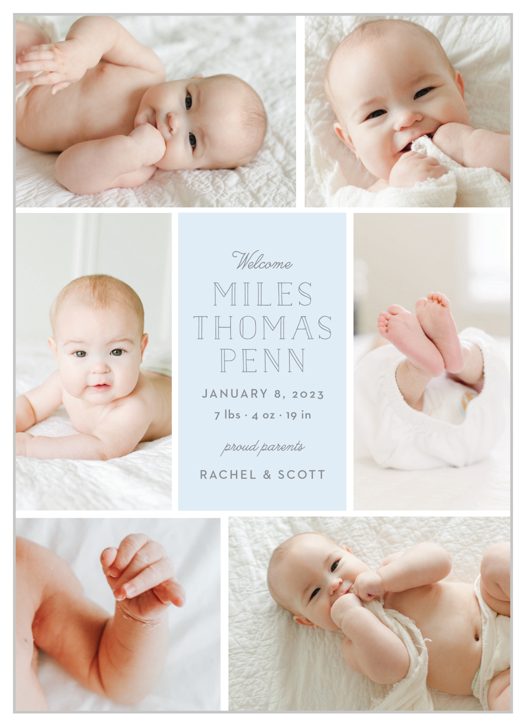 Cute Collage Birth Announcements