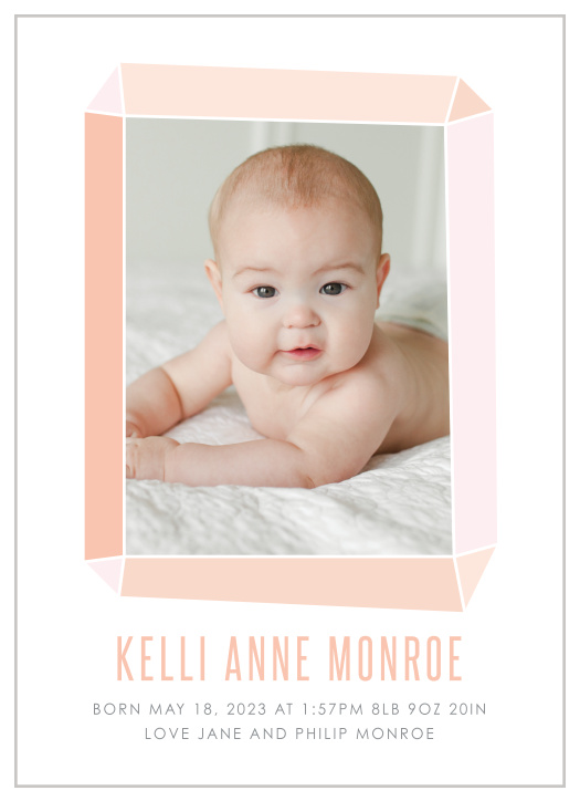 Share the joy of your child’s birth with your friends and family with our Little Gem Birth Announcements.