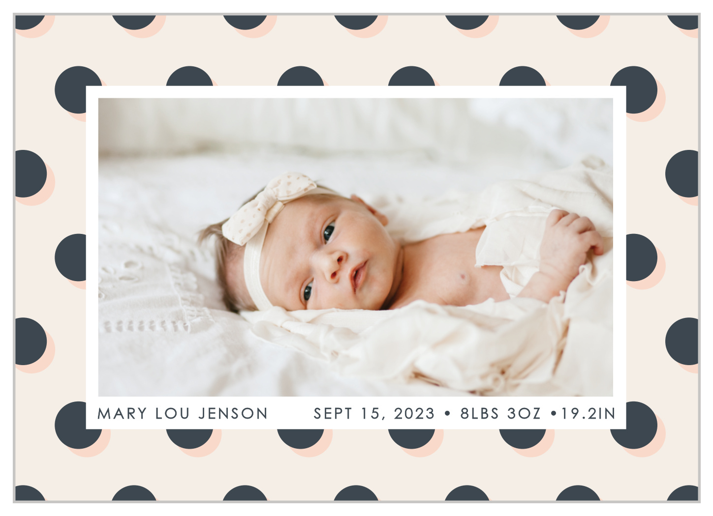 Dotted Polaroid Birth Announcements
