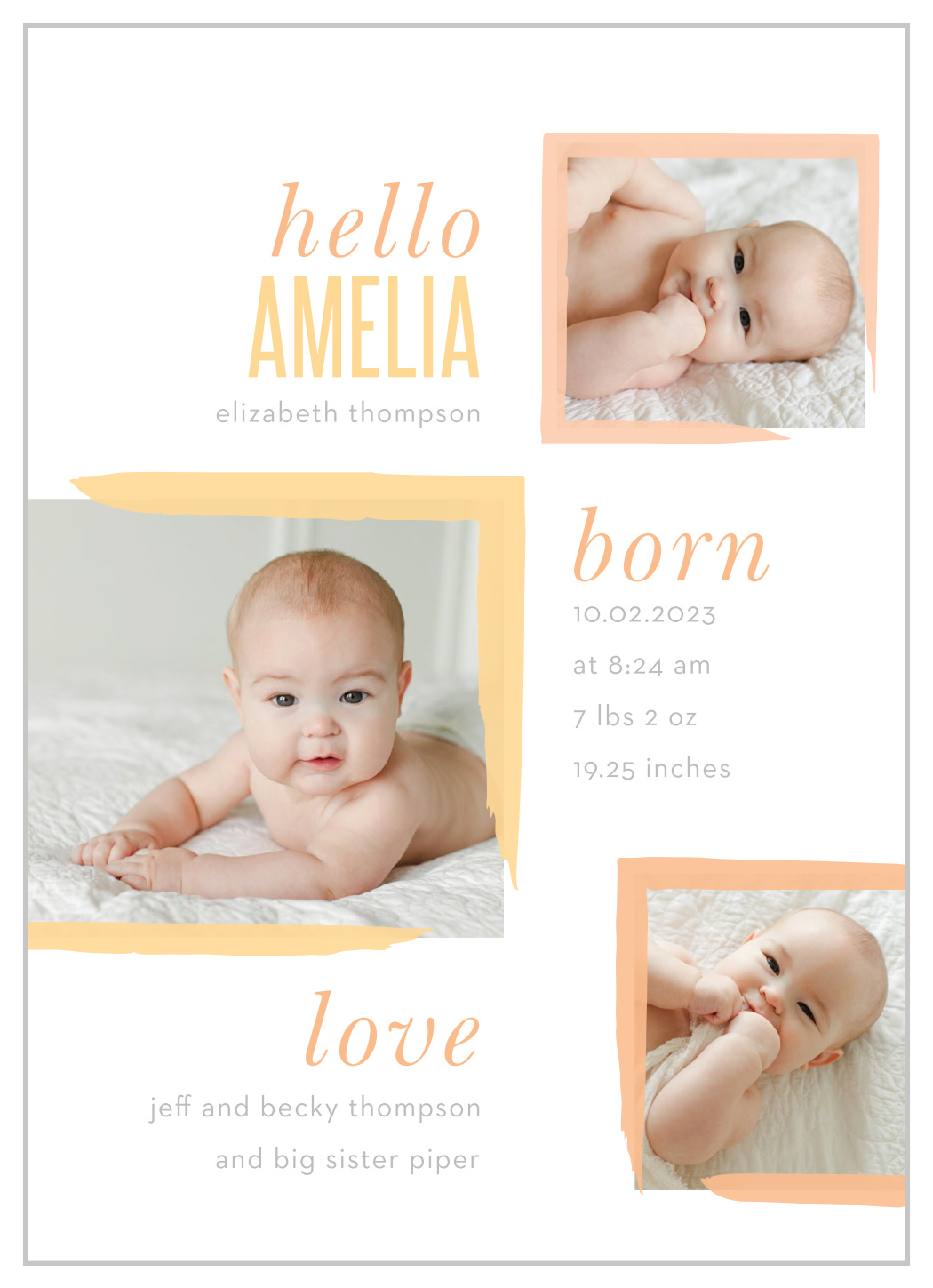 Pastel Frames Birth Announcements