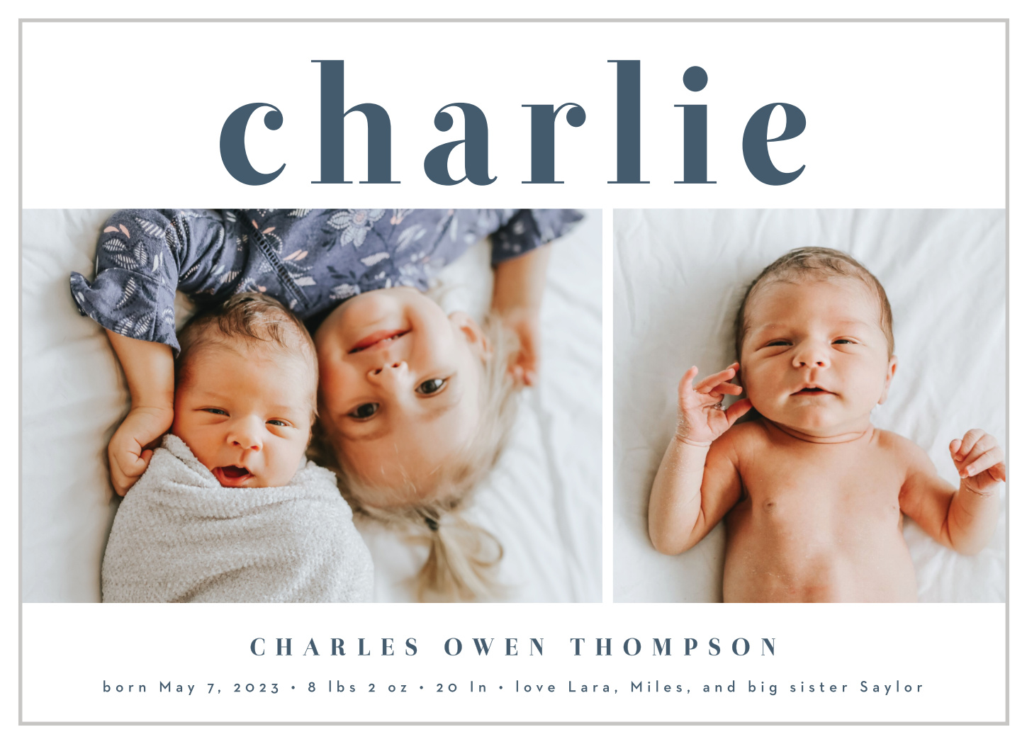 Baby Nameplate Birth Announcements