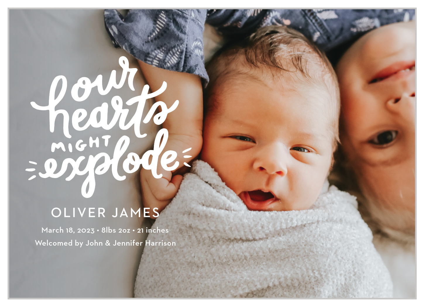 Exploding Love Birth Announcements