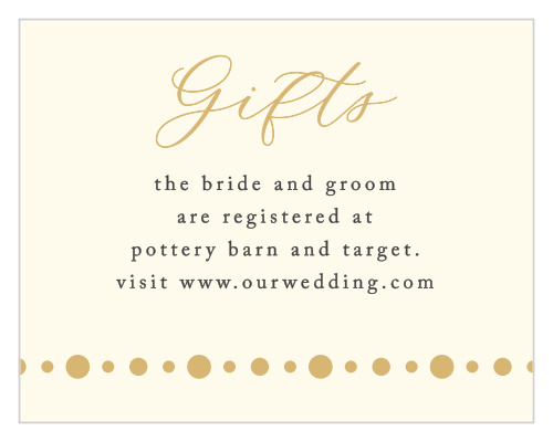Our Bold Names Registry Cards inform friends and family where you would like to receive your wedding gifts from.