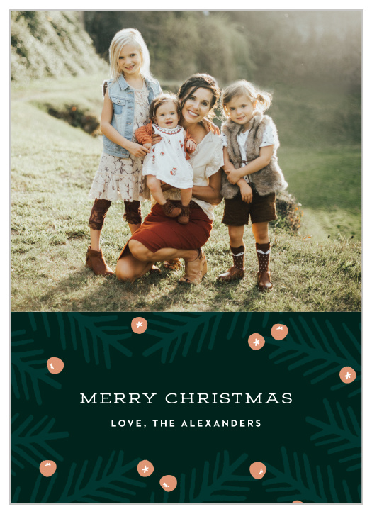 Our Merry Berries Christmas Cards are the perfect way to ring in the holiday season and wish everyone a happy holiday from your family.