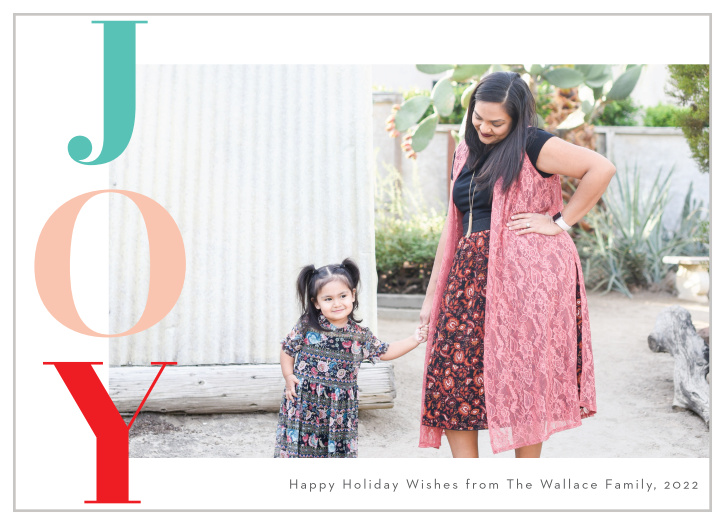 The Vertical Joy Holiday Card is a perfect way to send a season's greetings to your loved ones this year.