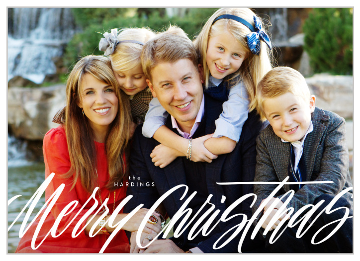 Share the festive spirit with friends and loved ones with the modern look of our Brushy Christmas Cards.