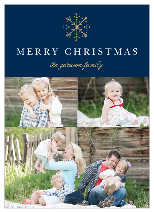 Ring in the festive season with family and friends with the modern look of our Formal Flake Christmas Cards.
