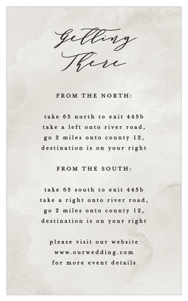 Our Passionate Forever Direction Cards guide family and friends to your wedding venue with ease.