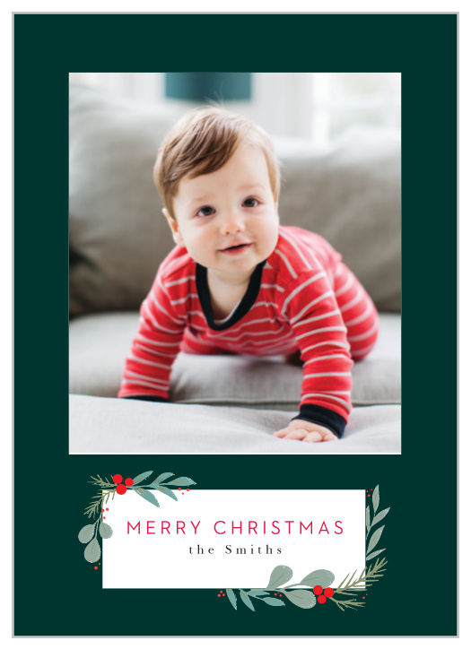 Start the holiday season off in style with our Evergreen Swag Christmas Cards.