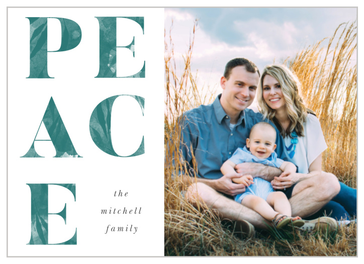 Spread peace and joy this holiday season with our Stacked Peace Holiday Cards.