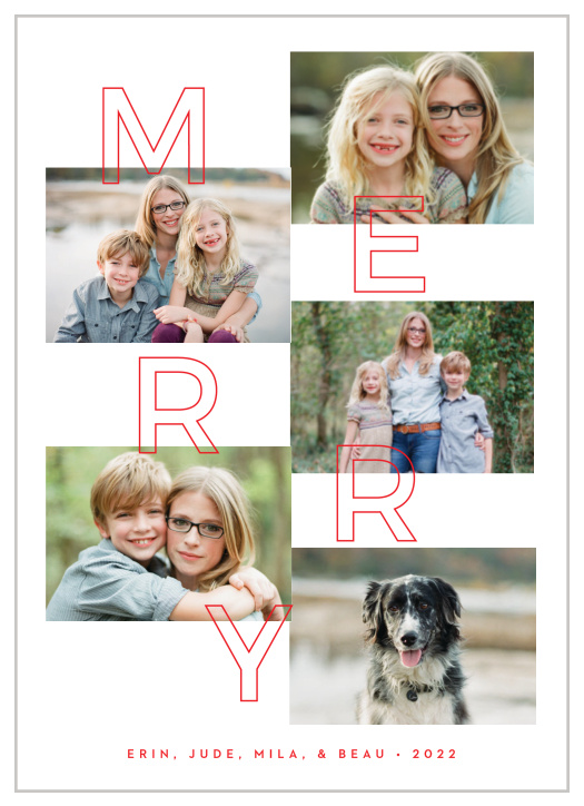 Share your festive spirit with your family and friends with the modern look of our Merry Shift Holiday Cards.