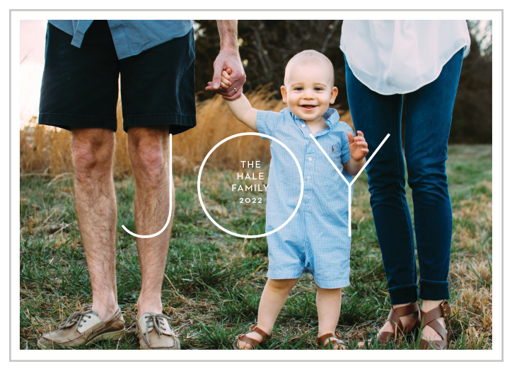 Give the gift of festive spirit to family and friends with the clean-cut look of our Mod Joy Holiday Cards.