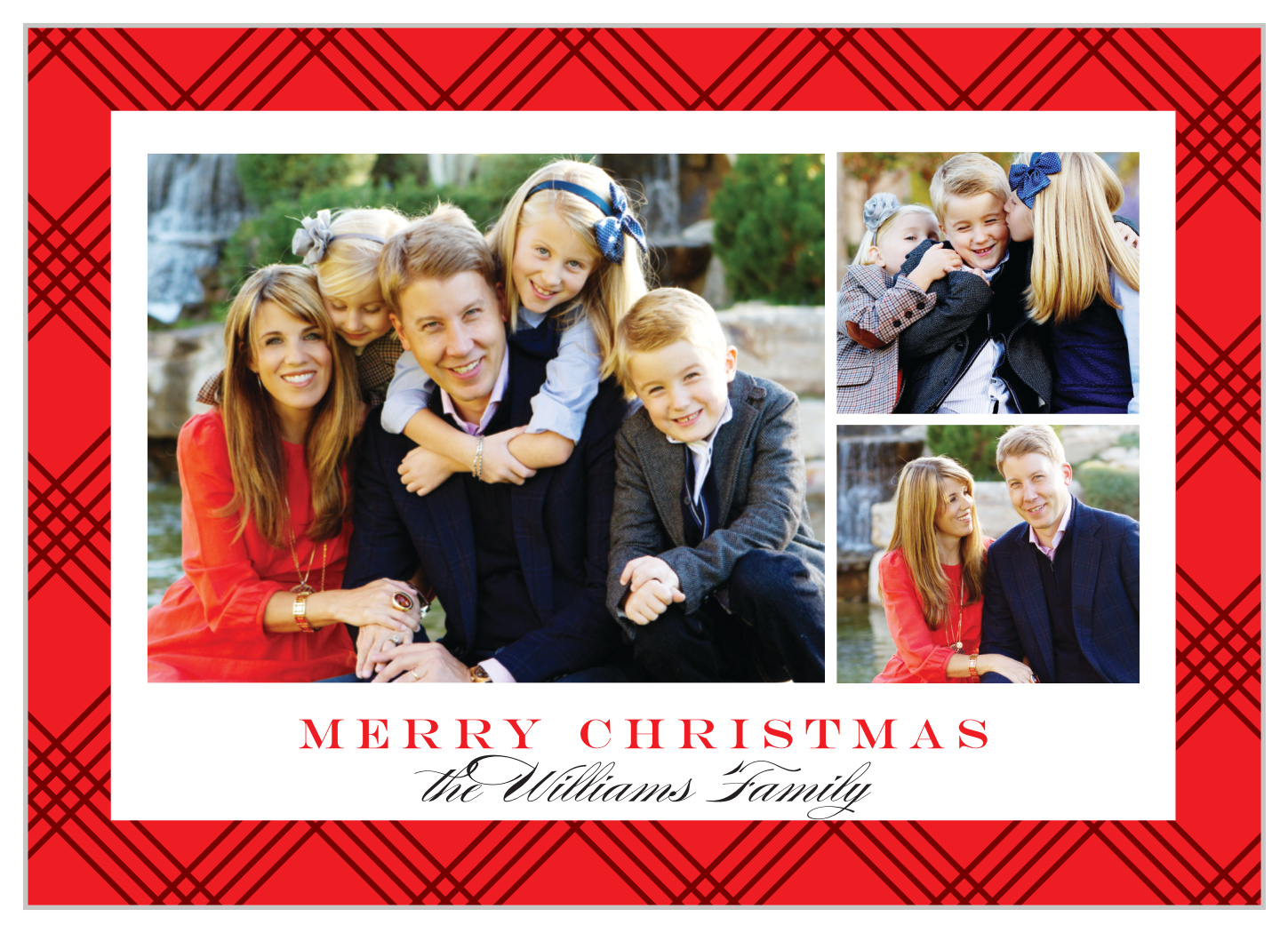 Multi Photo Tartan Christmas Cards