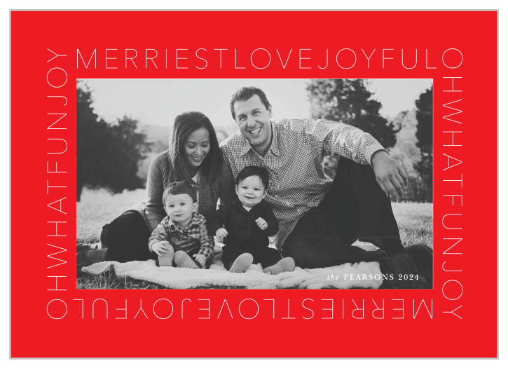 Send some holiday cheer this year with our Merriest Love Holiday Cards.
