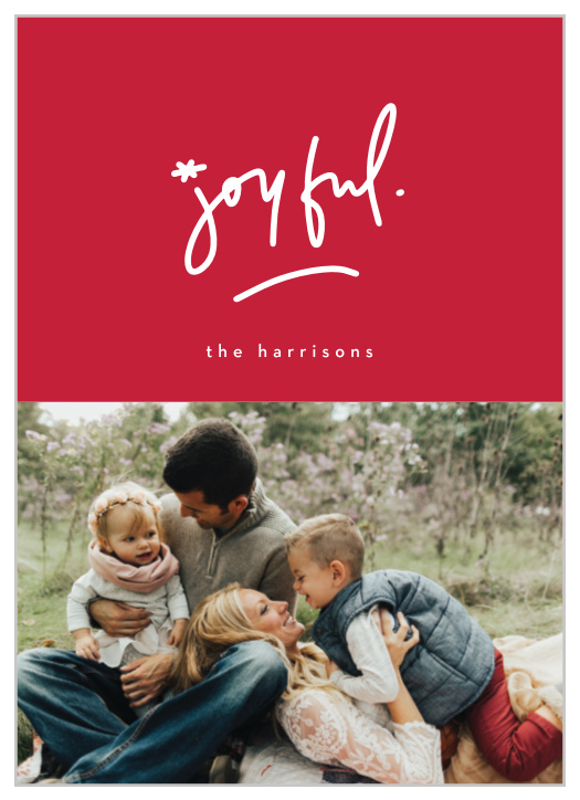 Spread the festive spirit to family and friends with the classic look of our Joyful Star Holiday Cards.