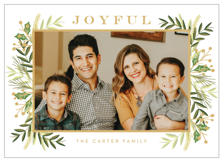 Photo memories will shine this holiday season with our Floral Edges Holiday Cards.