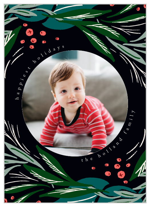 Ring in the new year with our modern Warm Wreath Holiday Cards.