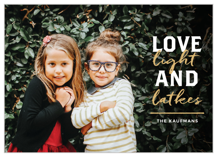 Send love to your friends and family with our Bold and Script Hanukkah Cards.
