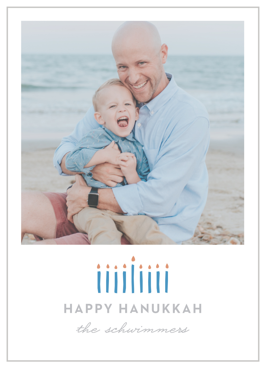 Modern Menorah Hanukkah Cards