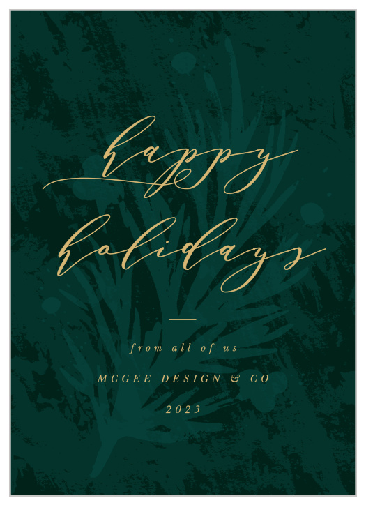 Send a kind season's greetings to all your favorite clients this year with our Botanical Overlay Corporate Holiday Cards.