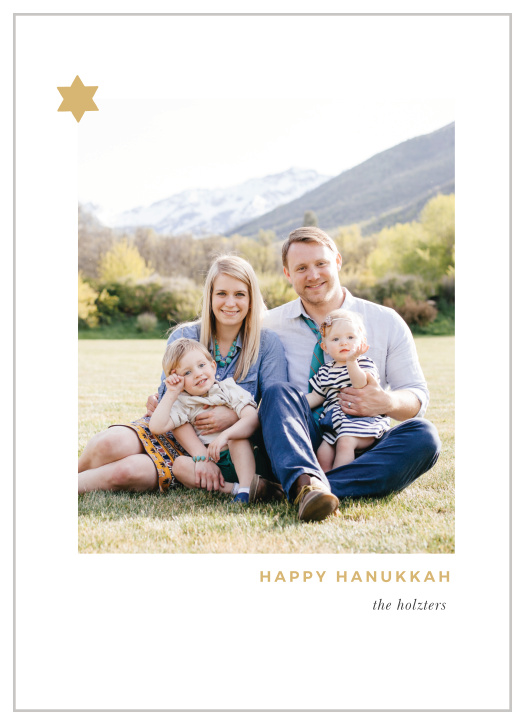 Send a warm Hanukkah greeting to your loved ones with our Golden Star Hanukkah Cards!