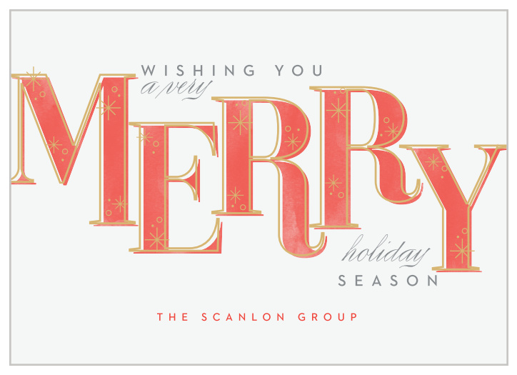 Spread the spirit of festive cheer to your employees with the modern look of our Watercolor Merry Corporate Holiday Cards.