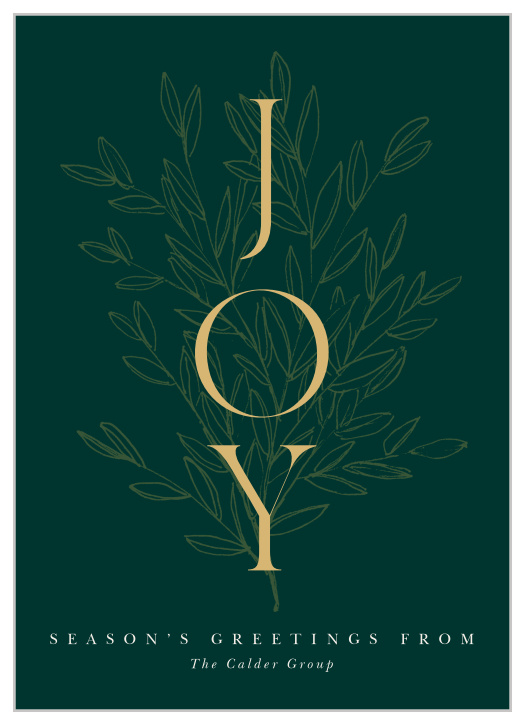 Give the gift of festive spirit to your wonderful employees and clients with the modern look of our Timeless Joy Corporate Holiday Cards.