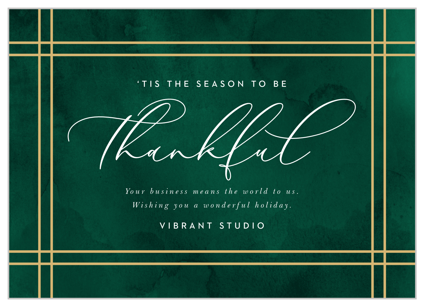 Thankful Watercolor Corporate Holiday Cards