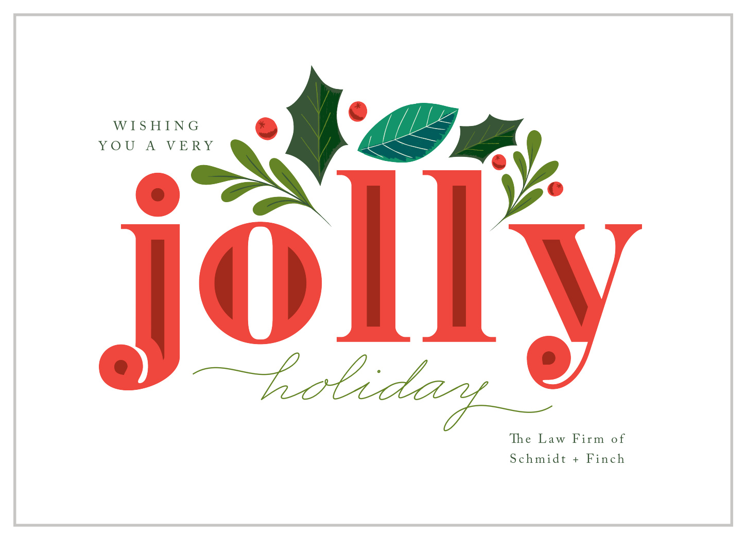 Jolly Mistletoe Corporate Holiday Cards