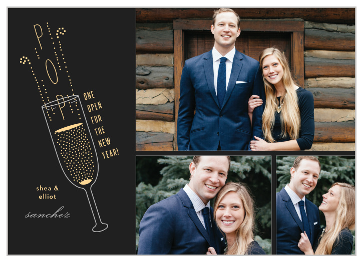 Our Pop & Fizz New Years Cards offer an elegant design to celebrate the upcoming new year.