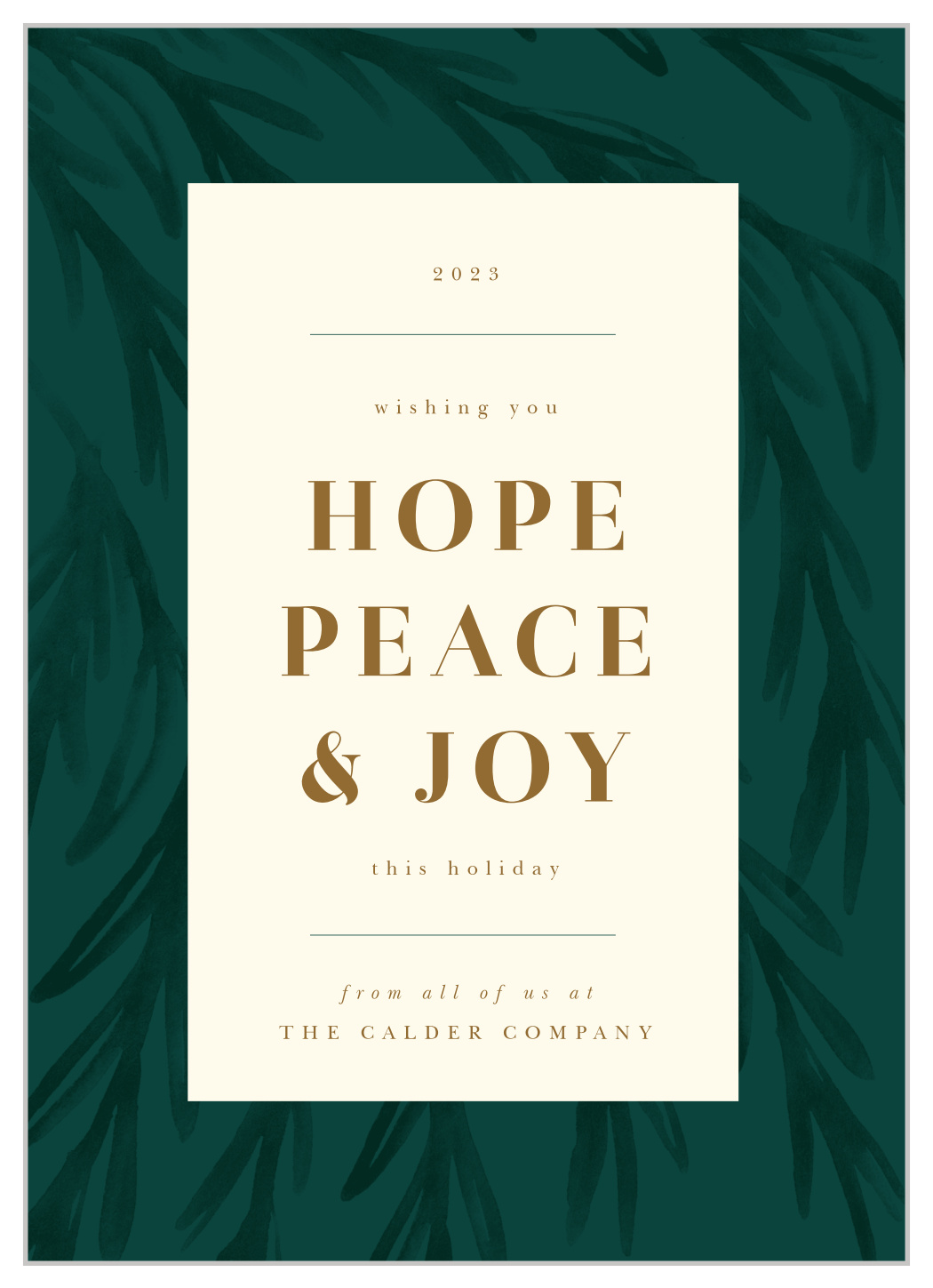 Pine Watercolor Corporate Holiday Cards