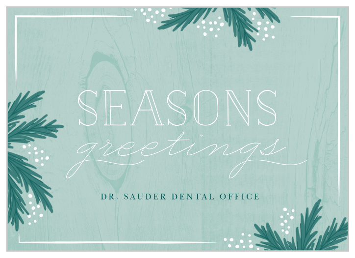 Show your customers how much you appreciate them with this rustic Evergreen Wood Corporate Holiday Cards.