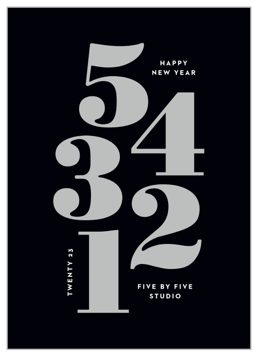 The modern look of our Shiny Countdown Corporate New Years Cards is a wonderful way to ring in the new year with your employees and clients.