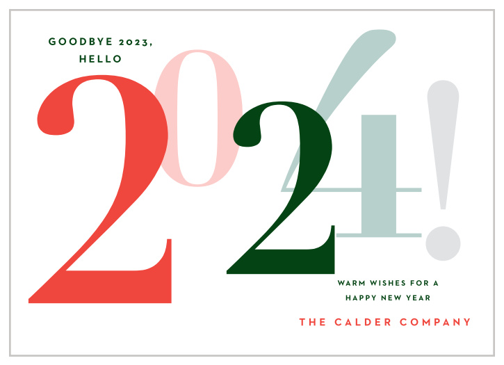 Send colorful corporate wishes for a Happy New Year with the New Exclamation Holiday Corporate New Years Card this holiday season. 