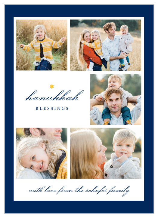 Send a warm Hanukkah greeting to your loved ones with our Soft Snapshots Hanukkah Cards!